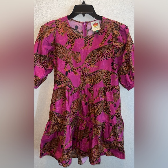 FARM Rio Fuchsia Leopard Mini Dress Size Small - Picture 3 of 9
